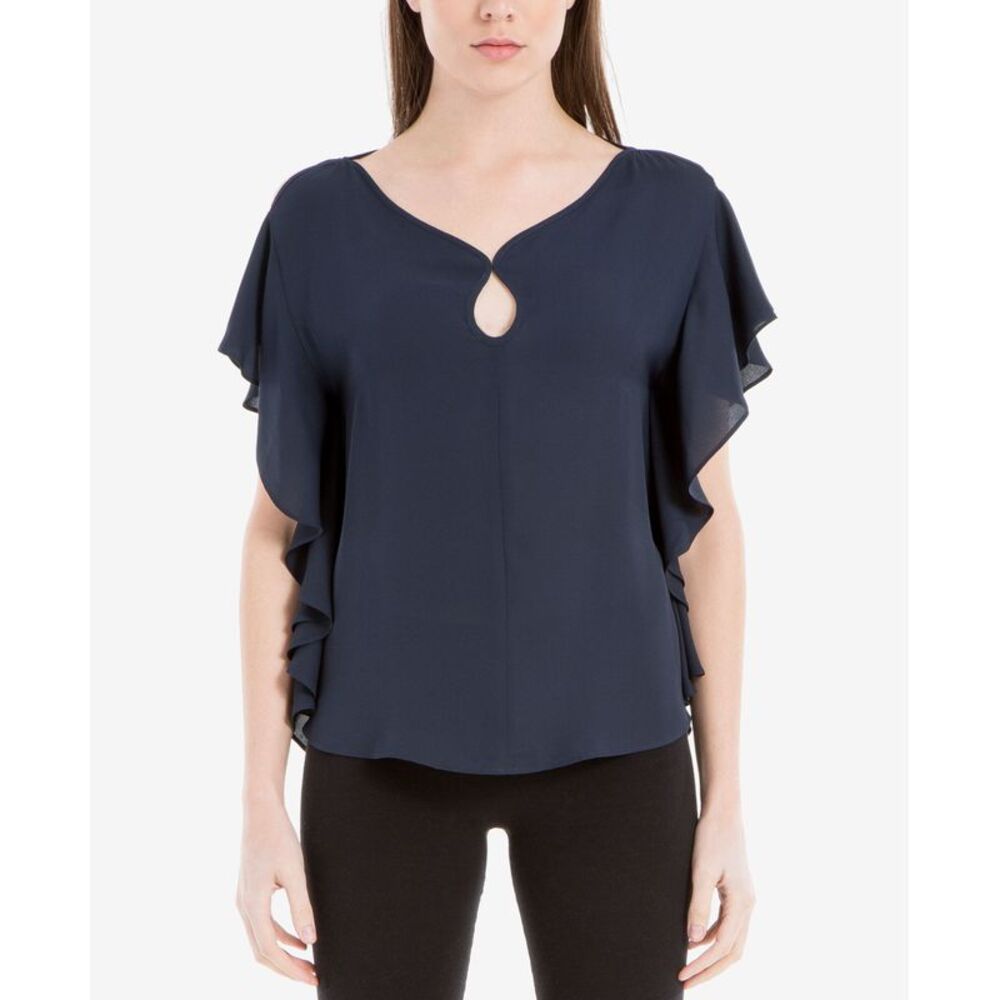 Max Studio London Keyhole Flutter Sleeve Top